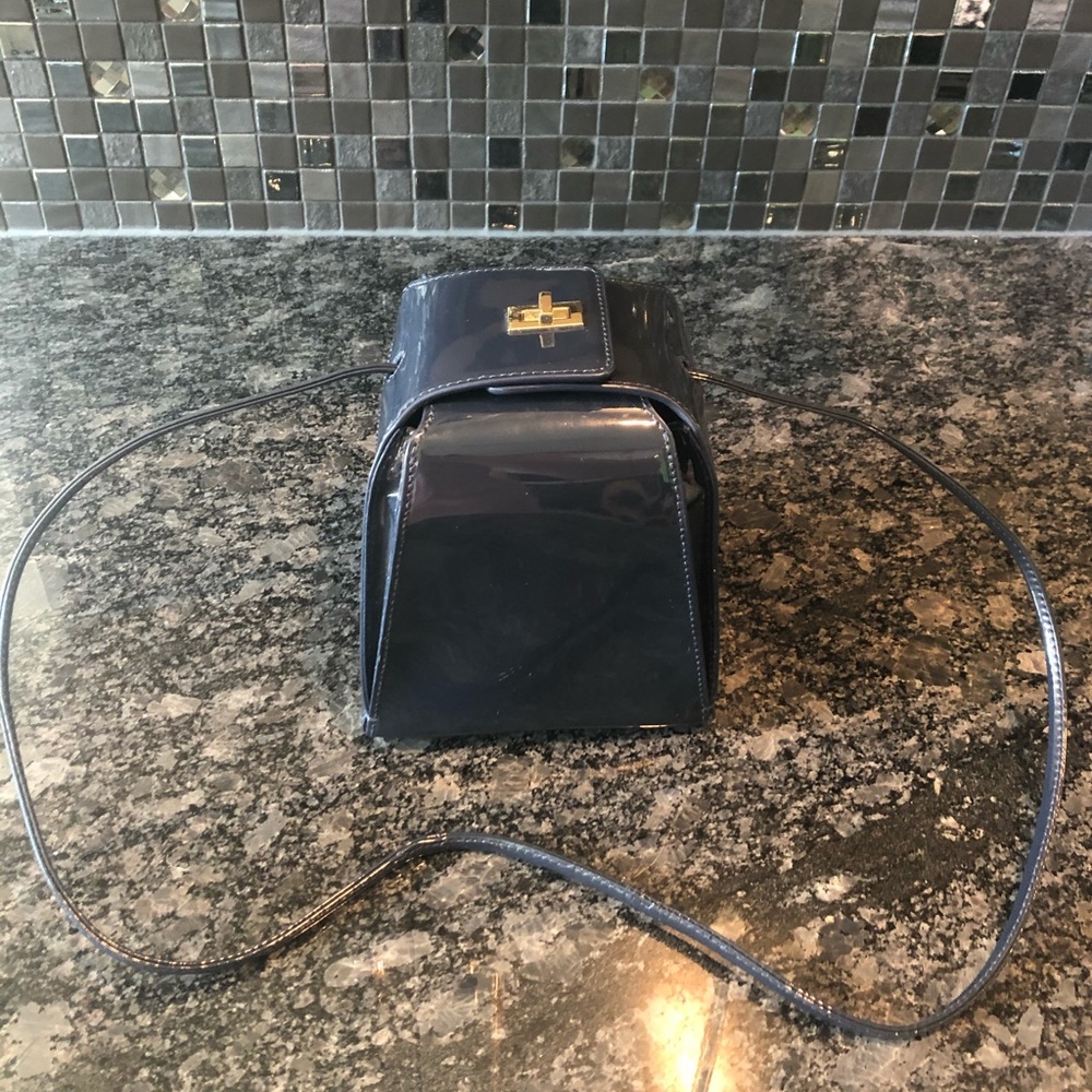 Neely & Chloe No. 44 Pyramid Bag in Navy Patent